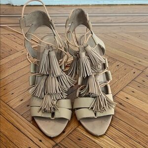 Loeffler Randall Tan Tassel Sandals